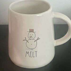 Rae Dunn White 'Melt' Snowman Mug limited edition, collectible